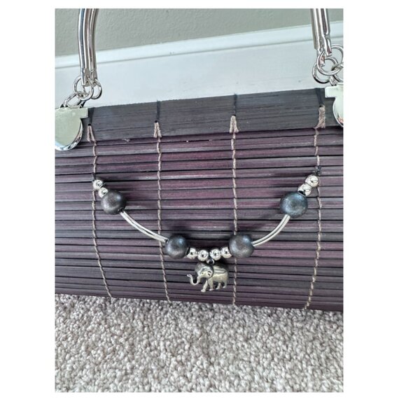 Wooden Purse with Elephant Charm - Picture 2 of 6